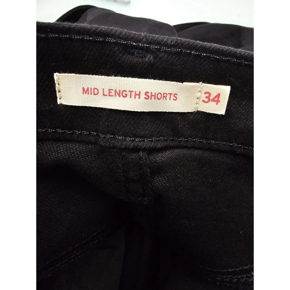 Levi's Womens Mid-Length Shorts Black Cotton Blend Casual Size 34/18
